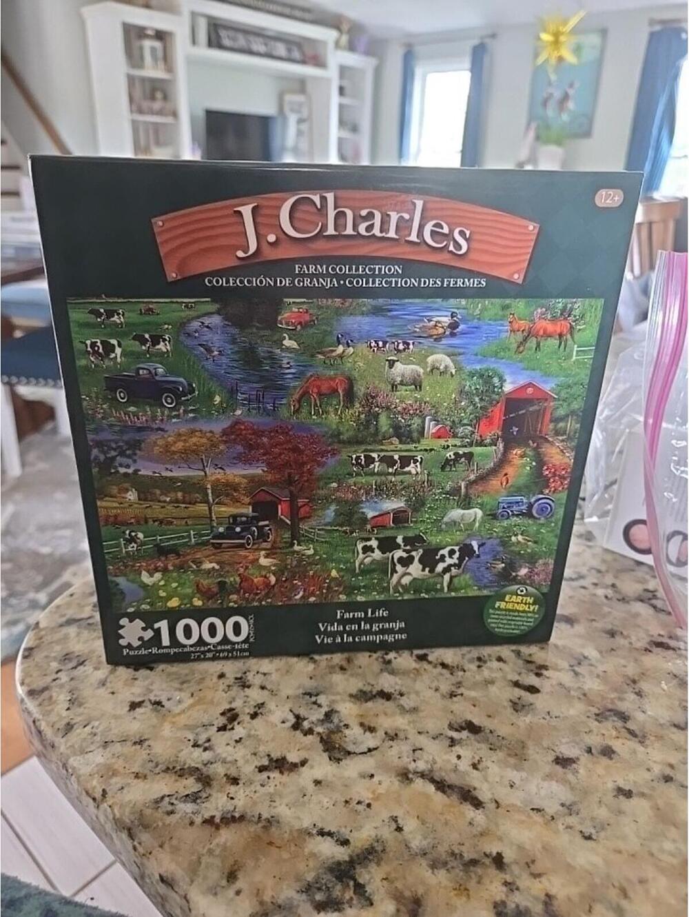 J. CHARLES FARM COLLECTION 1000 PC PUZZLE. NEW IN BOX. NEVER OPENED.